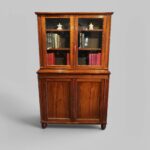 William IV Rosewood Two-Part Antique Bookcase with Glazed Doors & Cupboard Base
