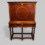 William & Mary Oyster Walnut Escritoire on Stand – 17th Century Bureau Cabinet