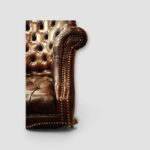 Leather office chair with rolled arms