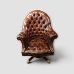 Traditional Captains chair in brown leather