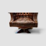 Classic antique‑style leather desk chair