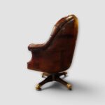Traditional Captains chair in brown leather