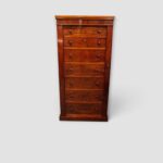 Victorian Mahogany Secretaire Wellington Chest with Locking Side Flap – 19th‑Century Storage