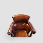Edwardian Mahogany & Leather Desk Chair - Image 5