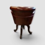 Edwardian Mahogany & Leather Desk Chair - Image 4