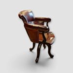 Edwardian Mahogany & Leather Desk Chair - Image 2