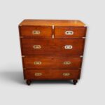 Victorian teak campaign chest with brass fittings