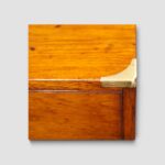 Teak campaign chest with brass corner protectors