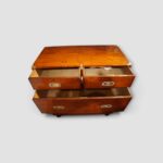 Antique teak chest with stacked campaign form