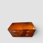 Two‑part Victorian military chest in teak