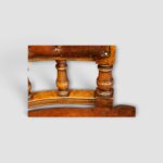 Victorian oak revolving desk chair with buttoned leather back
