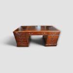 Victorian Mahogany Partners Desk in Georgian Style with Wide Kneehole