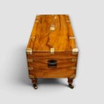 Decorative antique military trunk for living room coffee table use