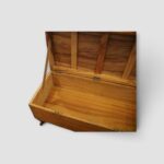 Brass bound military chest in figured camphor wood with original hardware
