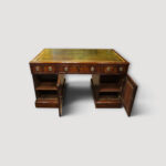 Antique mahogany partners desk rear cupboards