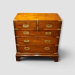 Brass bound military campaign style chest of drawers custom made from period elements.