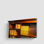 Breakfront antique bookcase with lower cupboard storage