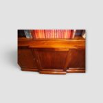 Antique study bookcase in solid mahogany with adjustable shelves