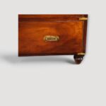 Antique campaign chest with recessed brass handles