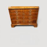 George II walnut bureau drawers