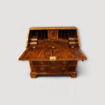 George II walnut bureau interior