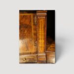 George II walnut bureau interior column secret drawer