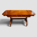 Regency burr satinwood sofa table with drop leaves open circa 1820