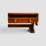 Regency burr satinwood antique table with original brass hardware