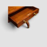 Burr satinwood sofa table showing rich figured grain and drawers