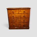 Victorian burr walnut chest of drawers with superb figured walnut veneers