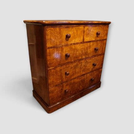 Burr walnut Victorian chest showing exceptional grain and colour