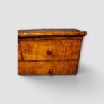 Antique English burr walnut chest with original turned handles