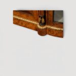 Victorian inlaid credenza cabinet with decorative gilt accents.