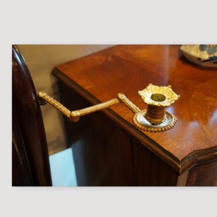 Mahogany cheval mirror with candle holders